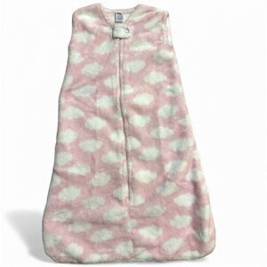 HB Hudson Baby Sleeping Bag 6-12 months Sleepsack Sleeveless Pink Clouds Fleece
